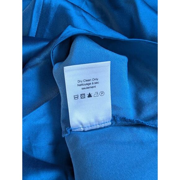 NWD Veronica Beard Sanderson Silk Satin Cowlneck Maxi Dress Gown SZ 6 Blue 2M456 - Picture 16 of 16